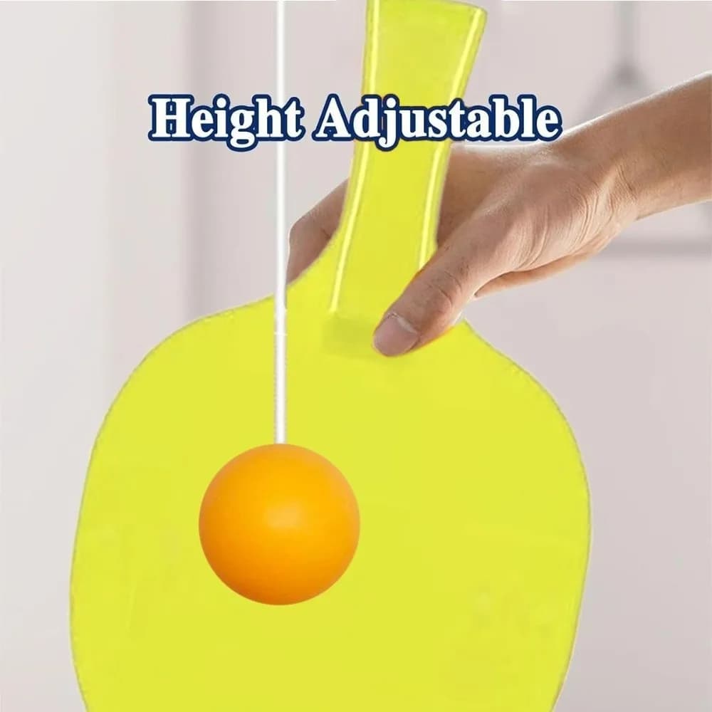 Ping Pong Game Set with Adjustable Door Hand-Eye Coordination with Rack and Balls Ping Pong Trainer for Kids