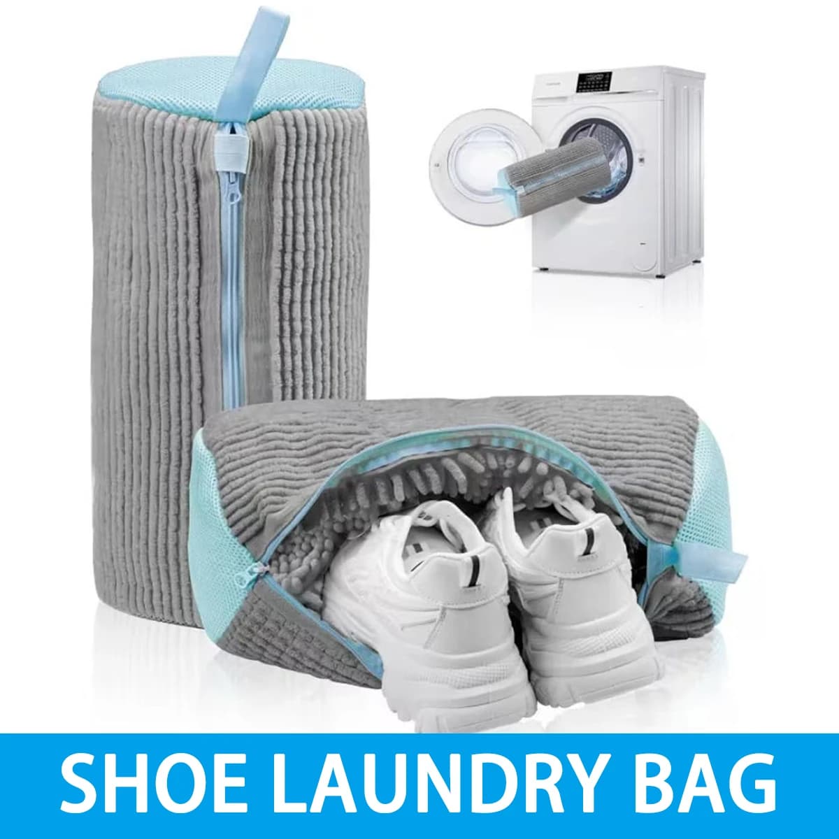1/2 Pieces Washing Bag Washing Machine Shoes, Reusable, Dustproof, with Hinge, Fiber, Suitable for Cleaning Sports Shoes
