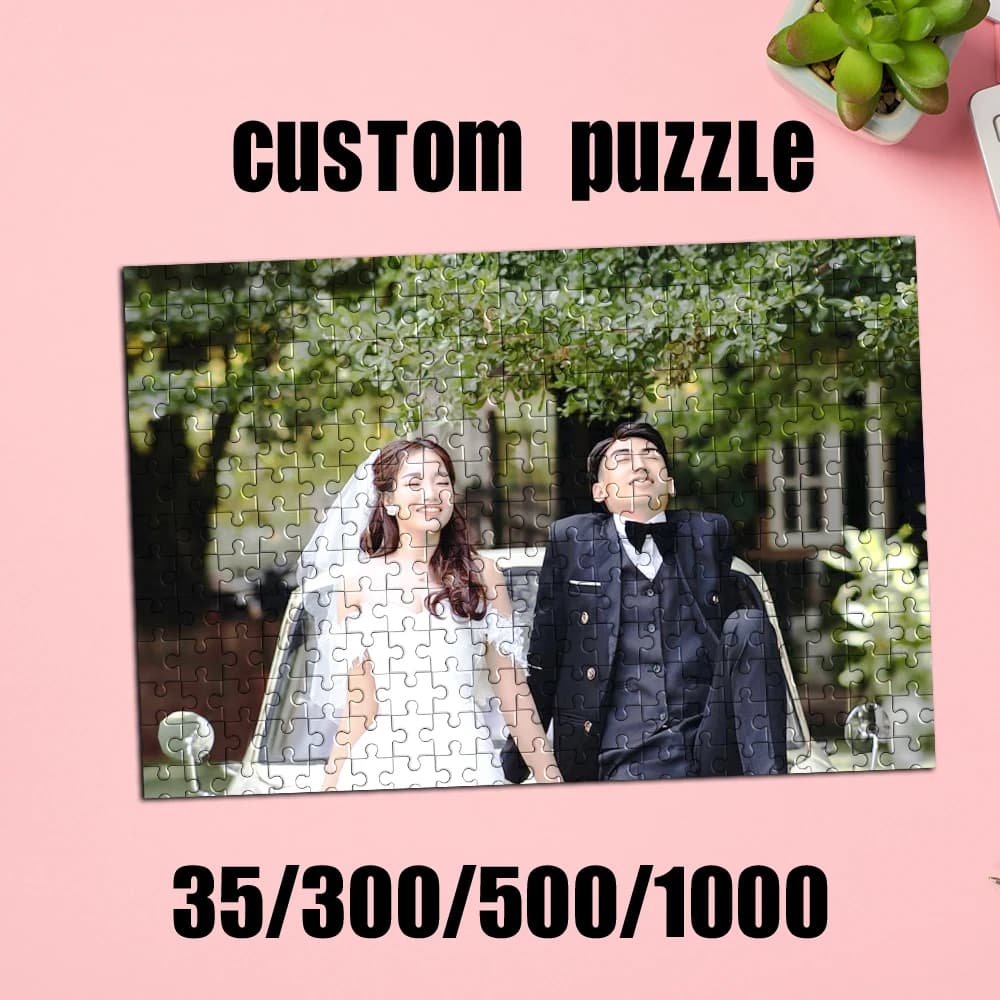 Puzzle Personalizzato con Foto, Decorazione Romantica per Coppie all'Aperto, Giocattolo Fai-da-Te, Regalo da Collezione, Idea Regalo per Natale