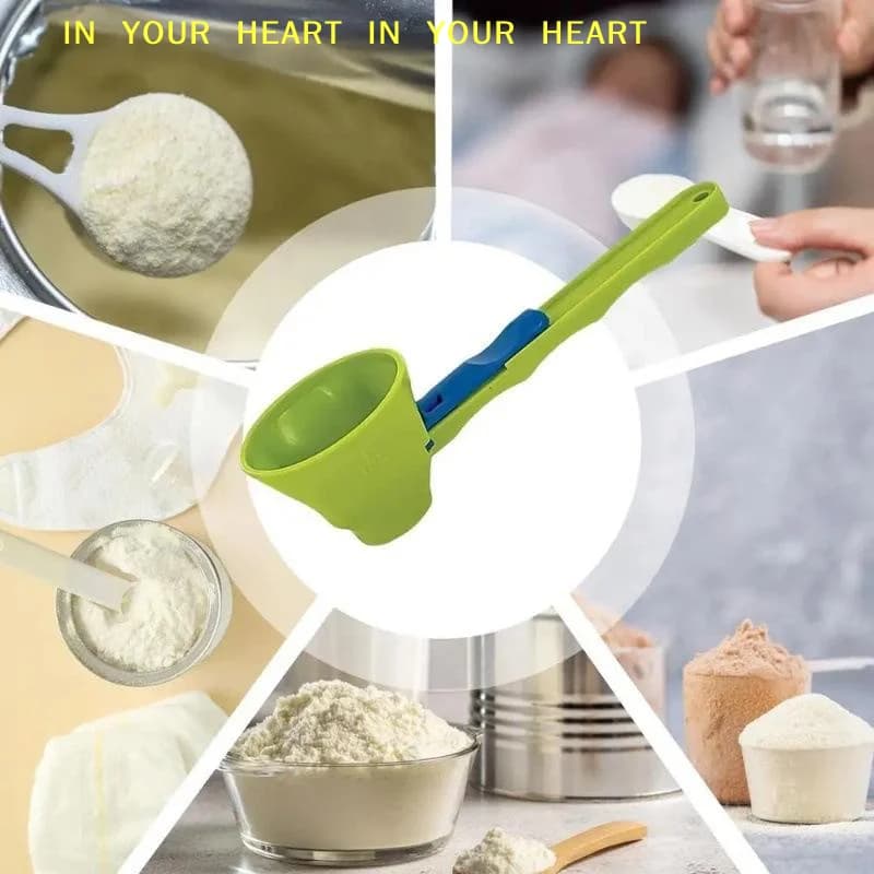 【X】Protein Powder Scoop Mess-Free Sliding Funnel Durable for Whey Supplements Milk Shakes Office Outdoor Fitness Use