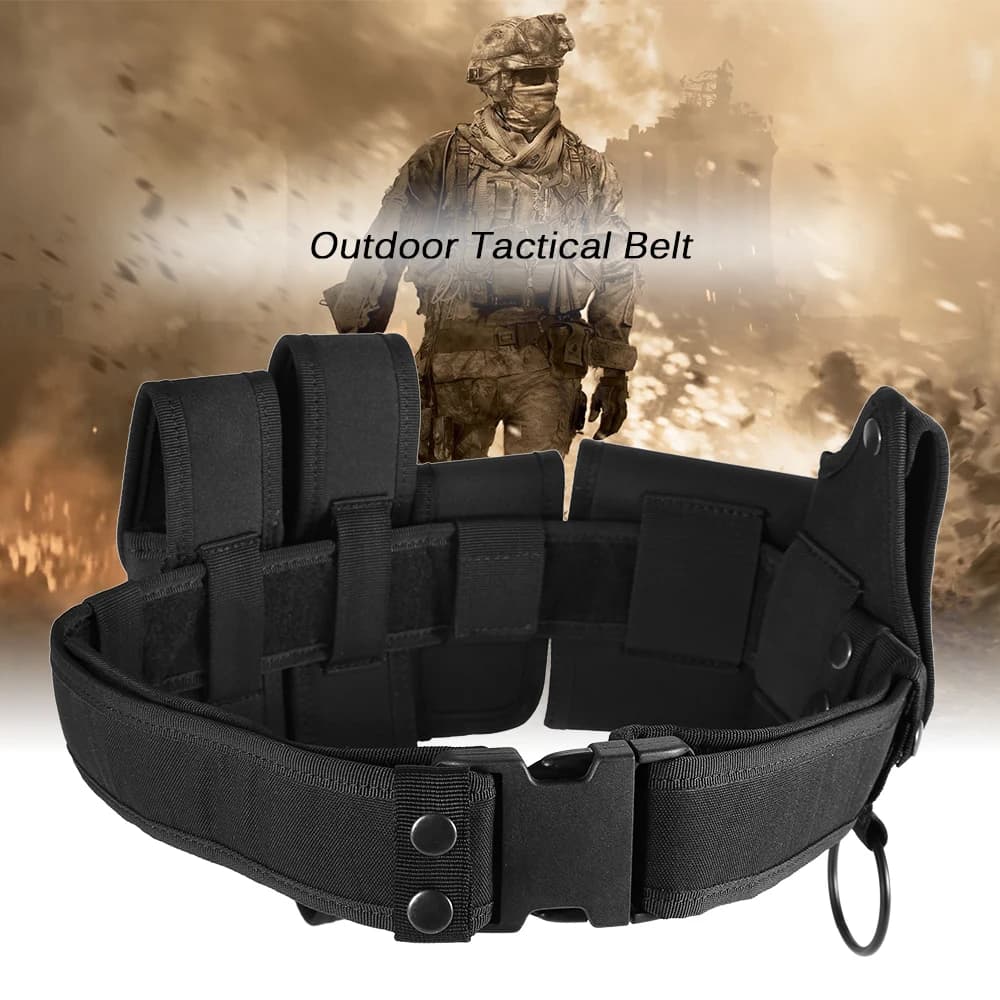 Cintura multiuso resistente regolabile 6 in 1 Cintura a sgancio rapido per le forze dell'ordine con custodia per accessorio tattico di sicurezza della polizia