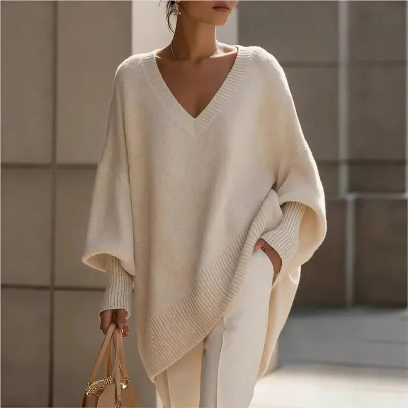 Maglione Primaverile 2026 da Donna, Tinta Unita, Maniche Lunghe, Scollo a V, Stile Rilassato, Top Lavorato a Maglia Morbido