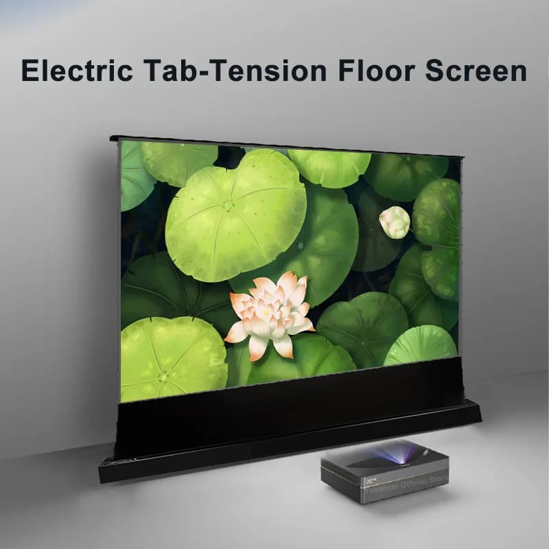 120 Inch ALR Motorized Floor Rising Projection Screen Electric Retractable Projector Screen Anti-light for UST Laser Projector