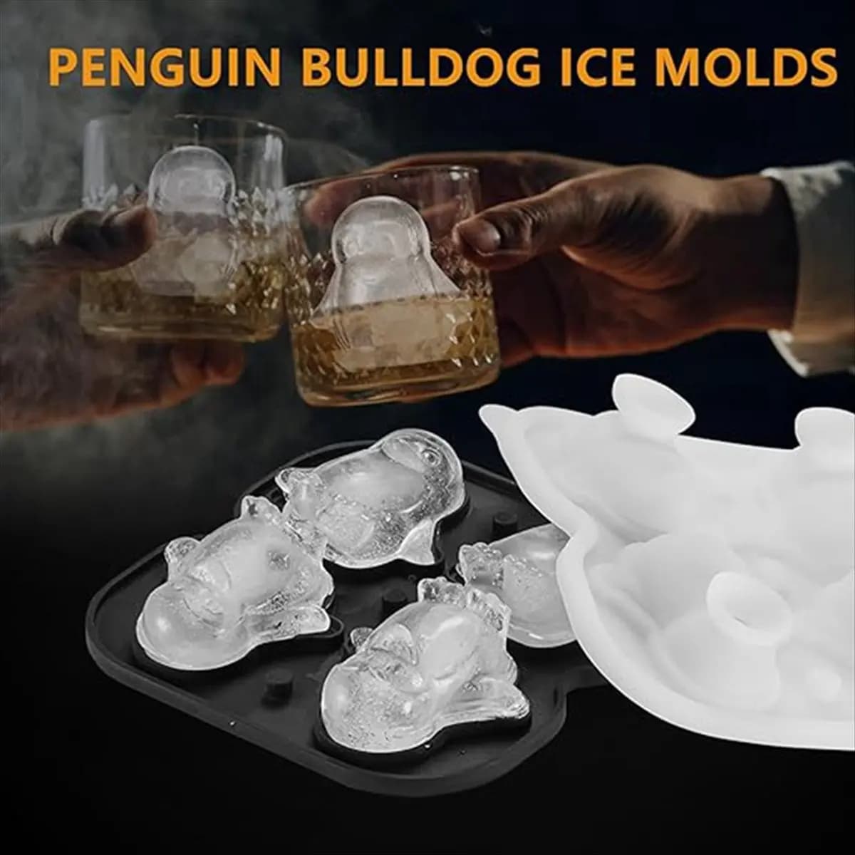 AIMA Penguins Ice-Cube Tray Fun Shapes, simpatici regali a forma di pinguino, stampo per ghiaccio in silicone grande da 2,2 pollici per whisky