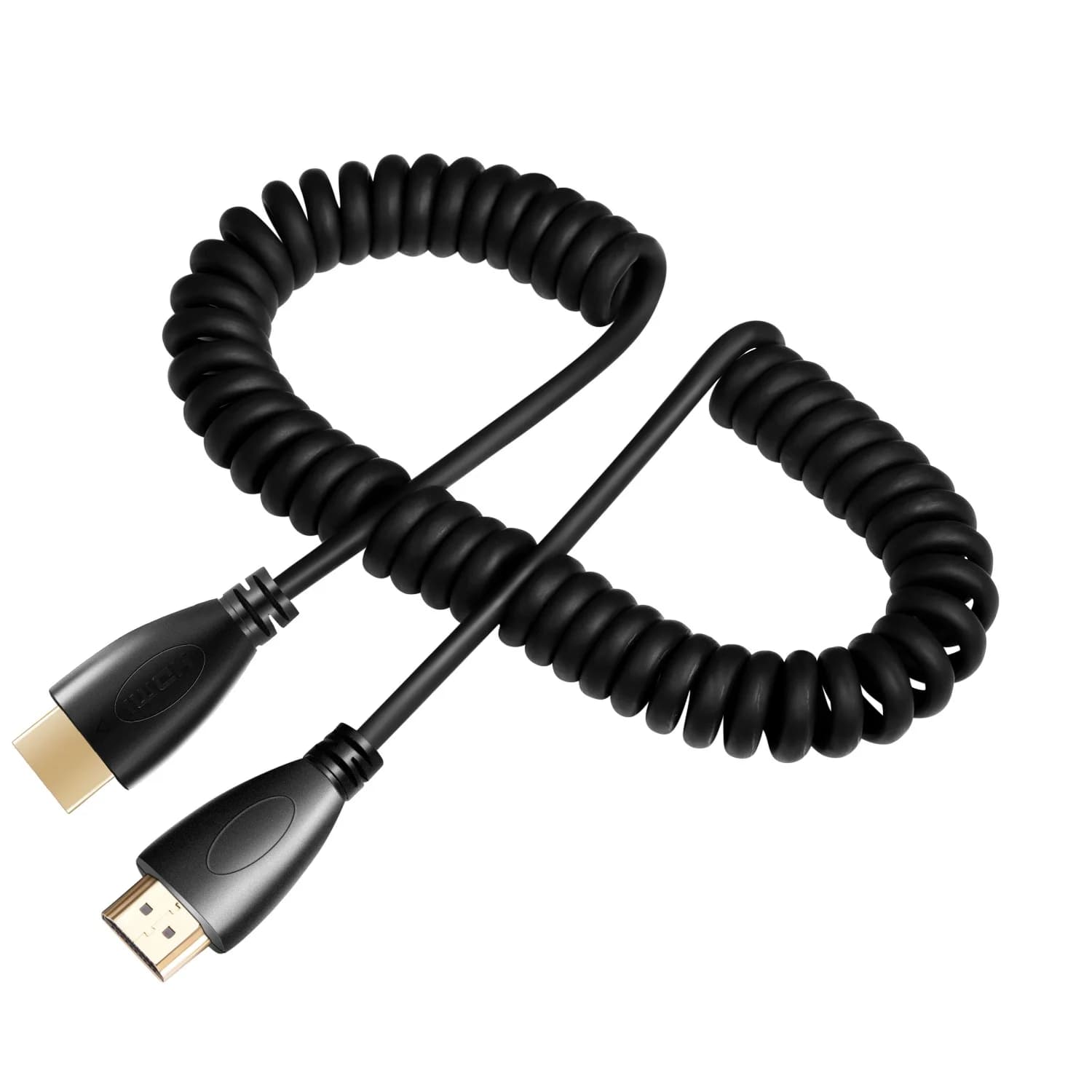 Spring Coiled Spiral Cable 90degree HDTV Male to Male Plug Cable For TV Camera connect Display 2m HDTV cabo