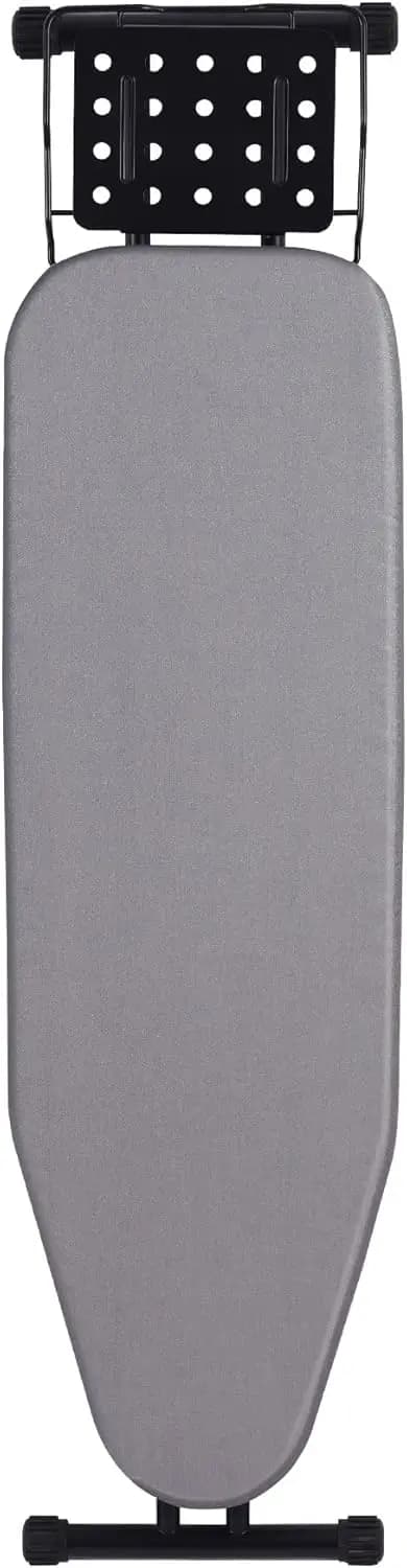 Asse da Stiro Deluxe con Rivestimento Termoresistente, Cuscinetto in Feltro Spesso, Gambe Robuste, Appendiabiti a Tutta Altezza, Design Pieghevole in Grigio Chiaro