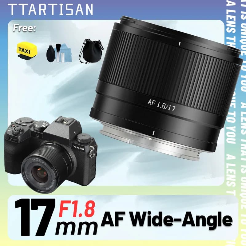 Obiettivo TTArtisan 17mm F1.8 Air APS-C AF con Autofocus, Grandangolare per Fotocamere Mirrorless Sony E Fuji X A6400 A6600 ZVE10 XT30 XT50 XM5