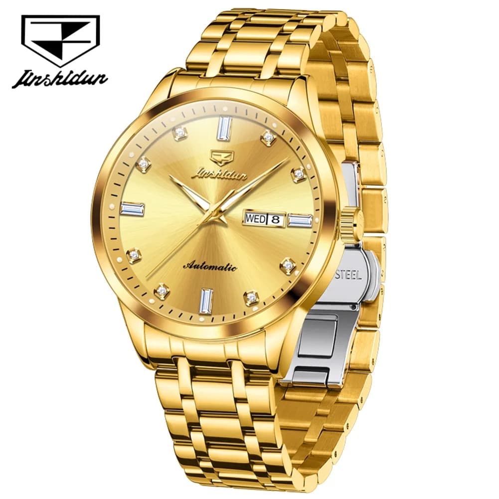 JSDUN 8841 Automatic Watches For Men Best Seller Dual Calendar Luxury Business Mechancial Wristwatch Fashion Simple Men's Watch
