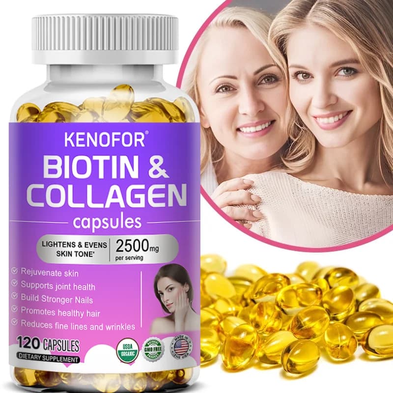 Beauty Wellness Capsules with Collagen, Biotin, Vitamin C, L-Glutathione, Antioxidant Support for Hair Skin Nails & Body Care