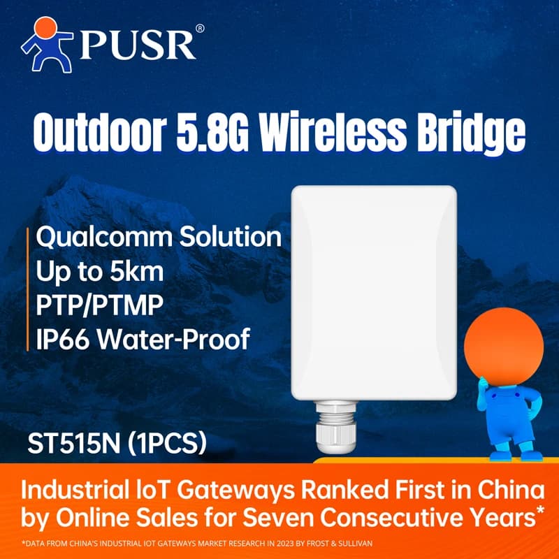 PUSR Point to Point/MultiPoint Wireless Bridge ripetitore WiFi Ip66 impermeabile fino a 5KM CPE ST515N per esterni a lunga distanza (1 pz)