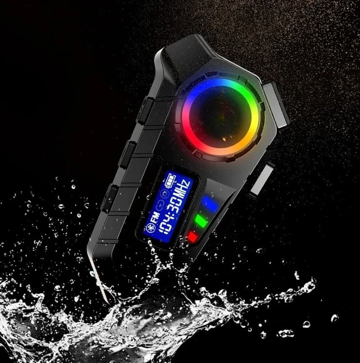 Y30 Motorcycle Helmet Bluetooth Headset Bluetooth 5.4 LCD Display FM Radio RGB Light 500mAh 72H Working Wireless Moto Headphone
