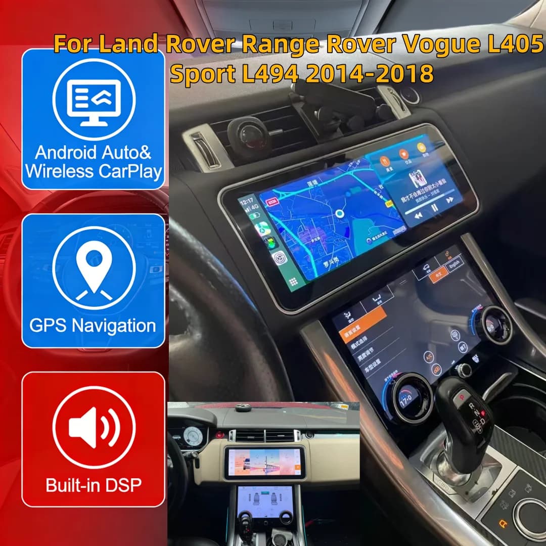 Schermo LCD da 12,3 pollici per Land Rover Range Rover Vogue L405 Sport L494 2014-2018, autoradio Android con Carplay, schermo multimediale ribaltabile.
