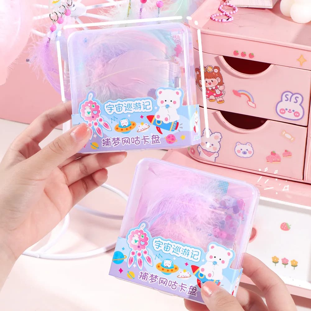 Korean Stickers Dreamcatcher Stickers Handbook Material Creative Goo Card Set Handbook Stickers