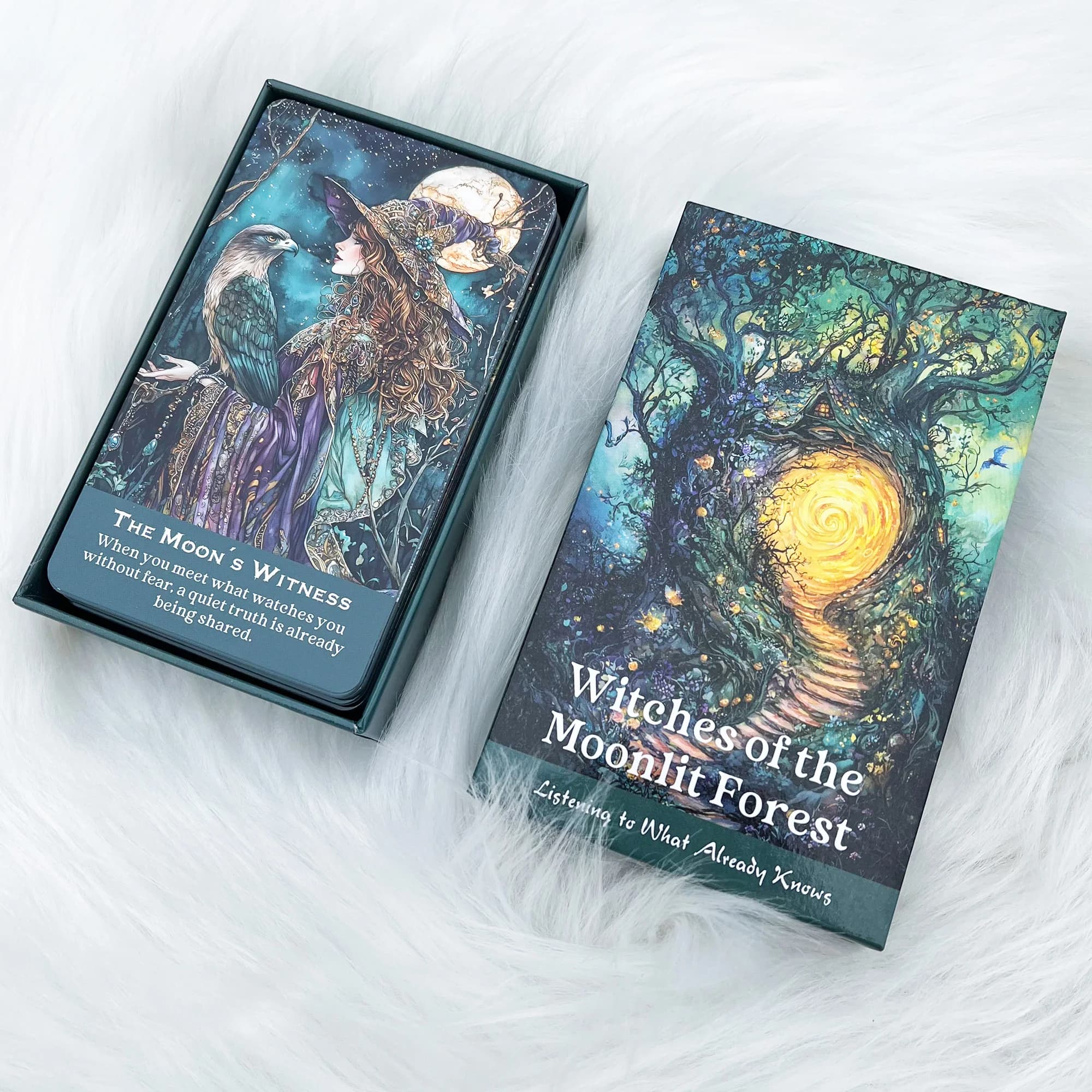 Mazzo di carte Oracle Witches of the Moonlit Forset, design originale, 54 carte per guidare una vita attiva, giochi di carte, tarocchi, 14+