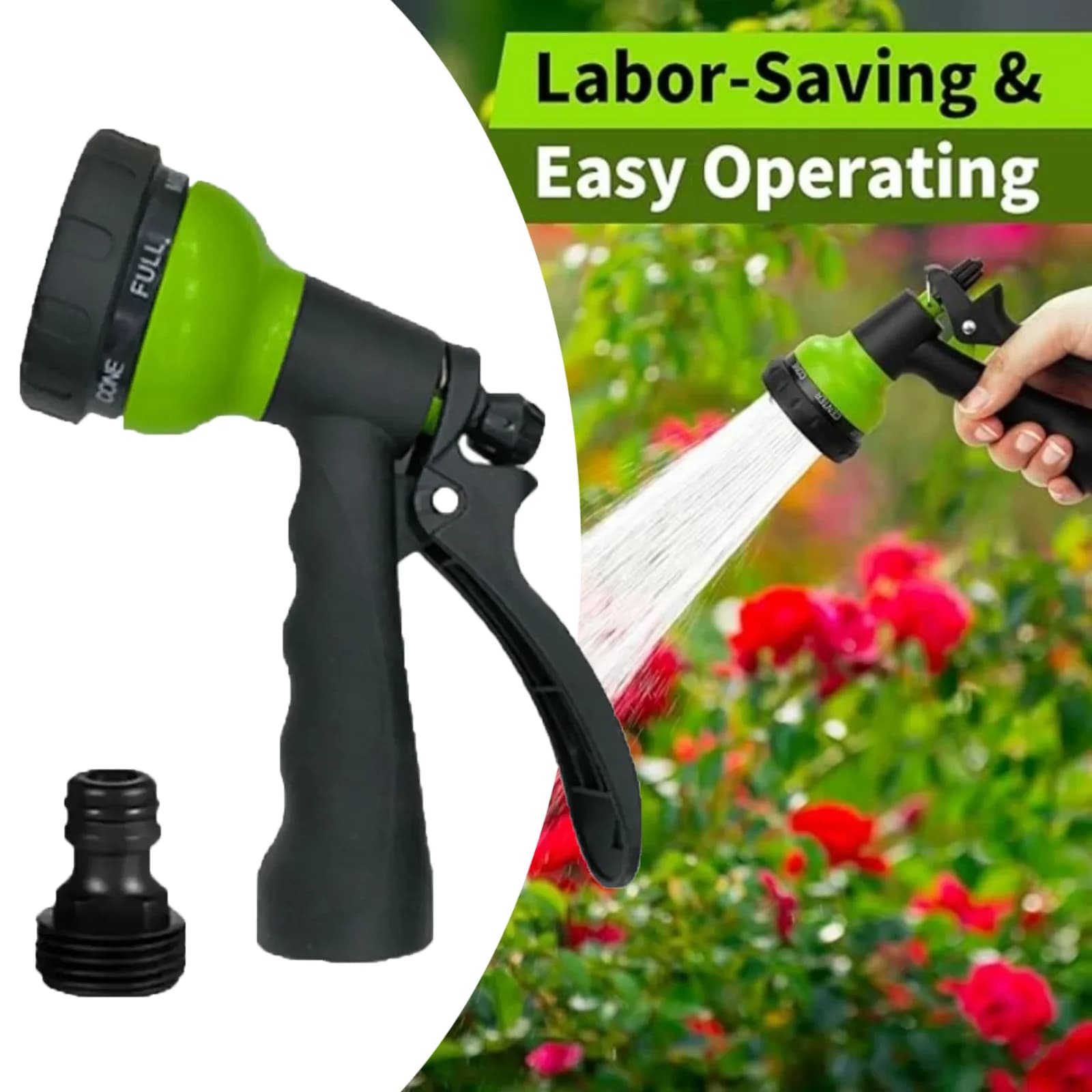 7-Pattern Adjustable Garden Hose Nozzle Durable Plastic Water Sprayer for Home Garden And Outdoor Cleaning Easy to Operate