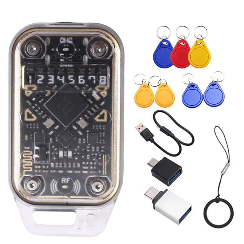 【MUST-HAVE】 Emulatore lettore di chip intelligente RFID Camaleonte V2.0 Duplicatore NFC Decodifica scheda 125K 13,56Mhz Camaleonte Ultra + 7XUID Keycha