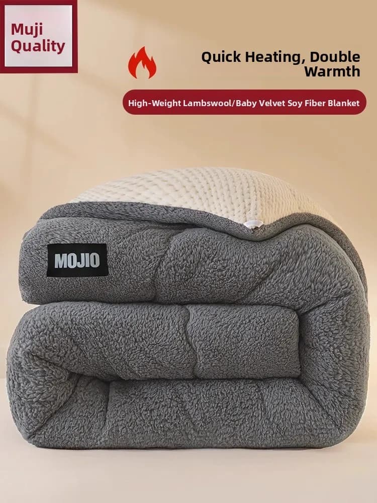 Coperta Calda e Spessa in Velluto di Agnello, Coperta Invernale in Velluto Corallo per Dormitorio Studentesco, Copriletto Termoisolante in Tessuto Morbido