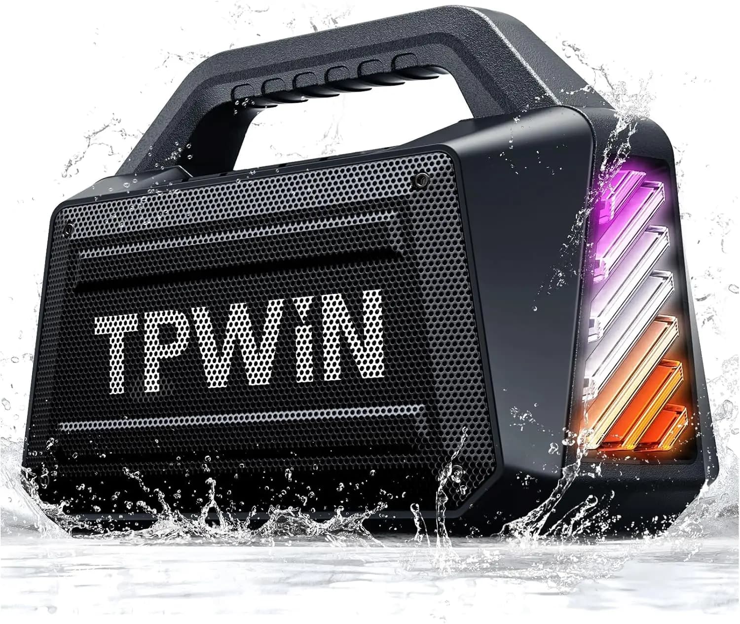 Altoparlante Bluetooth 80W, Impermeabile IPX6, 20 Ore di Riproduzione, Bassi Profondi, Spettacolo di Luci, TWS per Viaggi all'Aperto