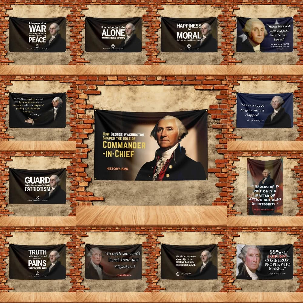 Flag for George Washington Slogan Fans Banner Custom any Image Garage Bedroom Living Room Dorm Wall Hanging Decor Tapestry