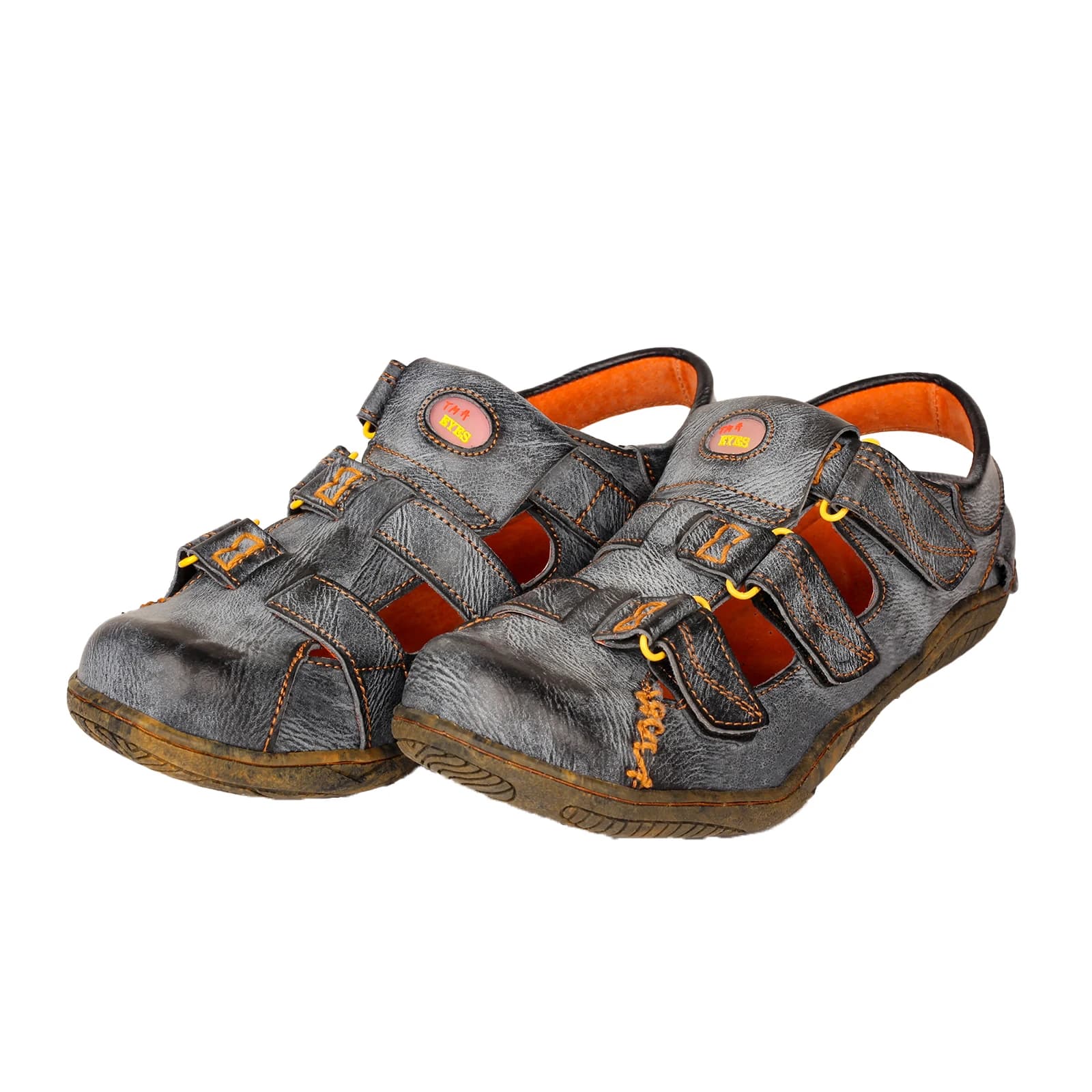 TMA EYES Women's leather sandal with closed tip and hook