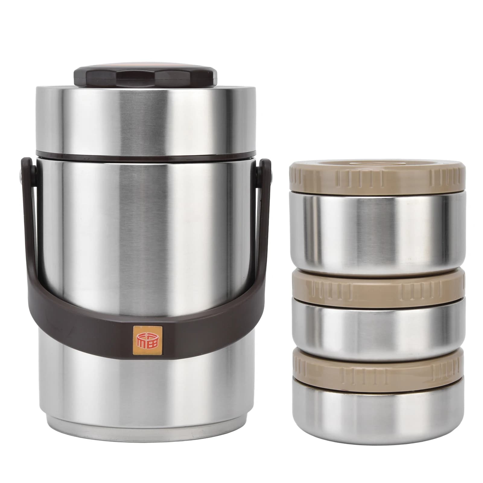 Barile isolato sotto vuoto a 3 strati 2000ml Contenitore per il pranzo con isolamento sottovuoto in acciaio inossidabile 304 Barile portatile a 3 strati isolato sotto vuoto