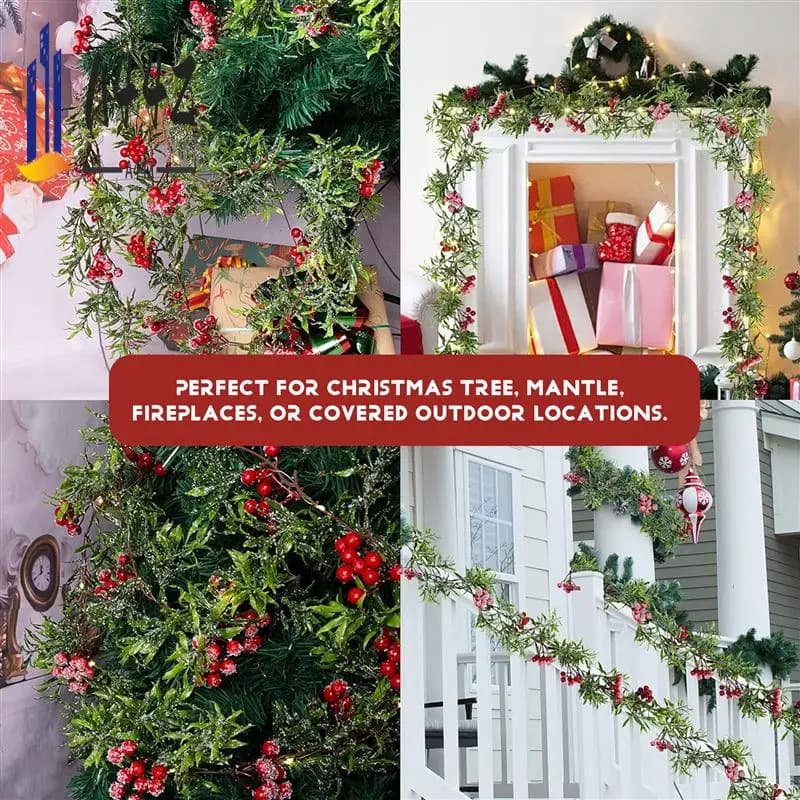 A44Z-2 Metro 20 Led String Light Outdoor Natale Foglie di pino Berry Luce LED Filo di rame Fata Ghirlanda Patio Decorare Lampada