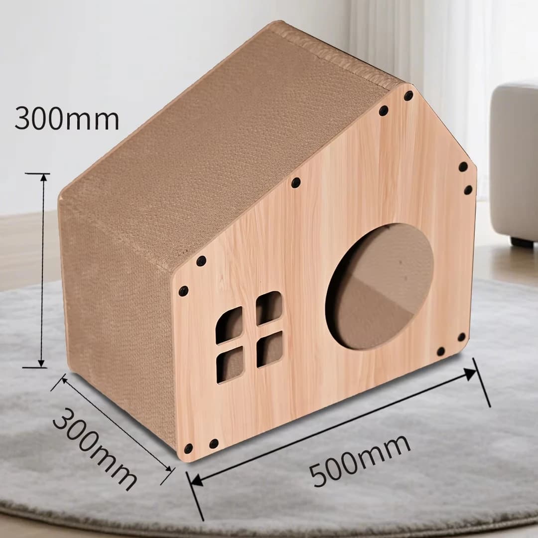 Villa per gatti Accessori multifunzionali per animali domestici Albero per gatti in carta ondulata Ampio spazio per giochi Riposo e macinazione delle artigli