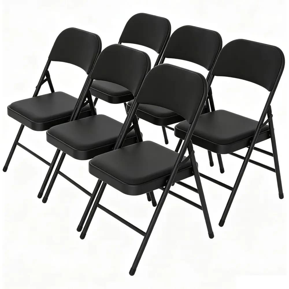 Set di 6 Sedie da Ufficio Ergonomiche con Cuscino Imbottito e Schienale, Ideali per Casa, Ufficio ed Eventi