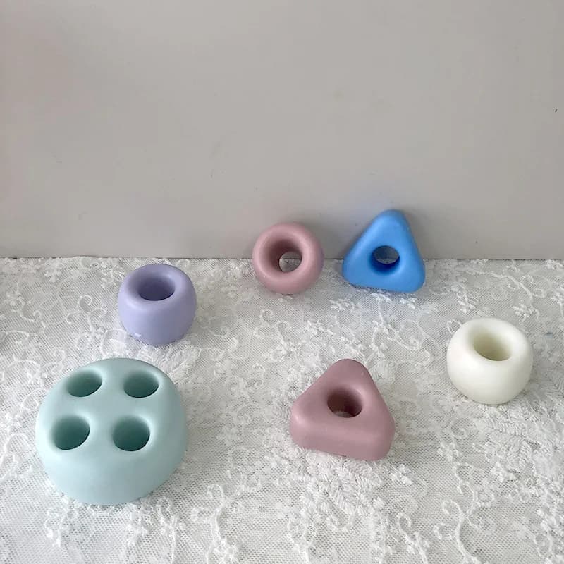 DIY Toothbrush Rack Base Silicone Mold Crystal Epoxy Resin Triangle Round Toothbrush Mold