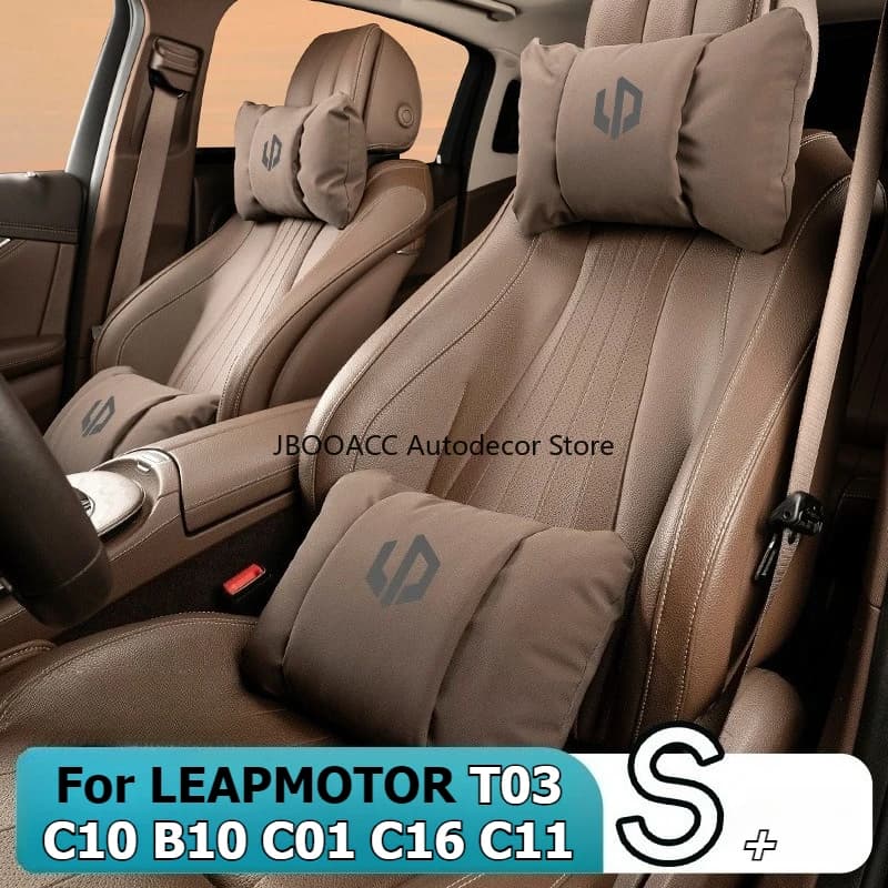 Per LEAPMOTOR T03 C10 B10 C01 C16 2025 2026 Poggiatesta Cuscino In Pelle Auto Collo Cuscino Sedile Vita Cuscino Supporto Lombare Interno