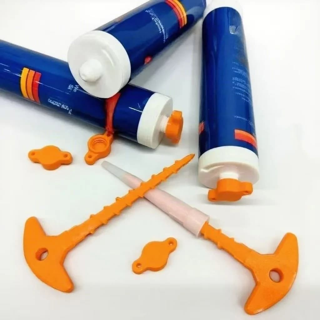 Orange Glass glue caps - Durable plastic sealing caps for standard glue bottles, portable decorative instruments