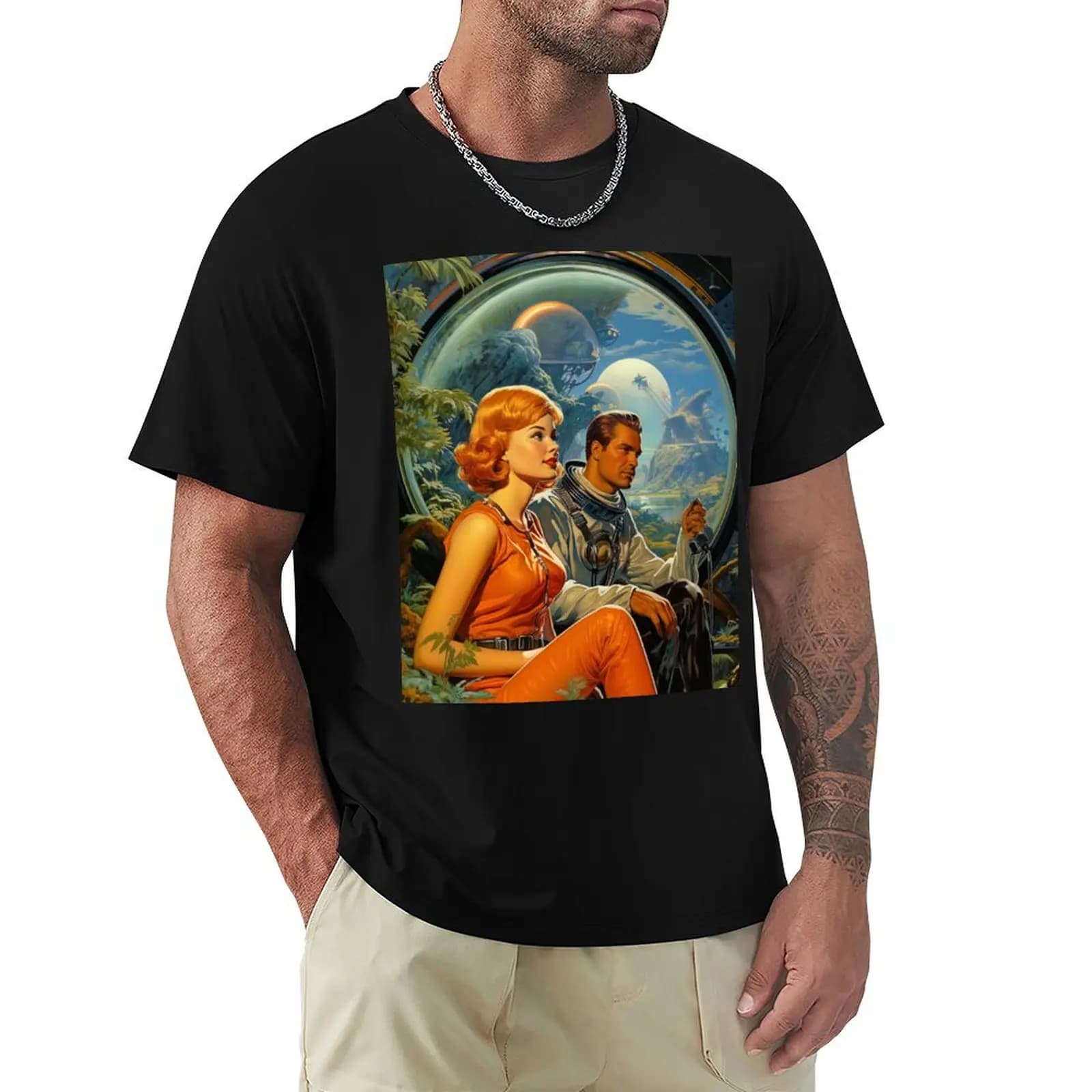 Nostalgic Futurism T-Shirt Festive Simple T-Shirt