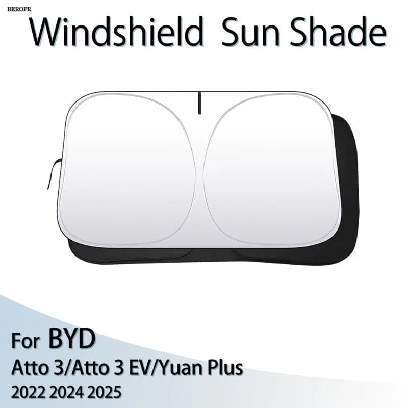 Windshield SunShade For BYD Atto 3/Atto 3 EV/Yuan Plus 2022 2024 2025 Sun Shade Visor Cover Foldable Anti-UV Car Accessories