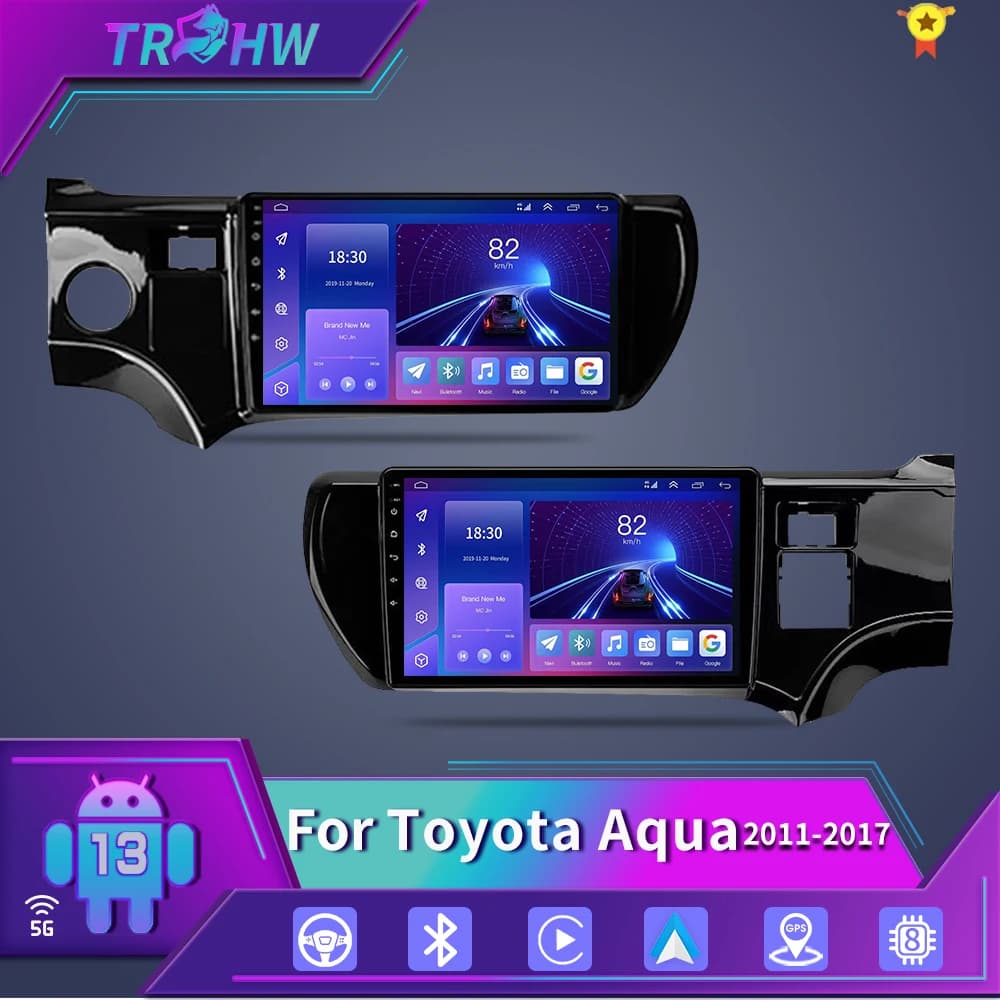 Per Toyota Aqua LHD RHD 2011 - 2017 Autoradio Lettore video multimediale Navigazione GPS Android No 2din 2 din dvd