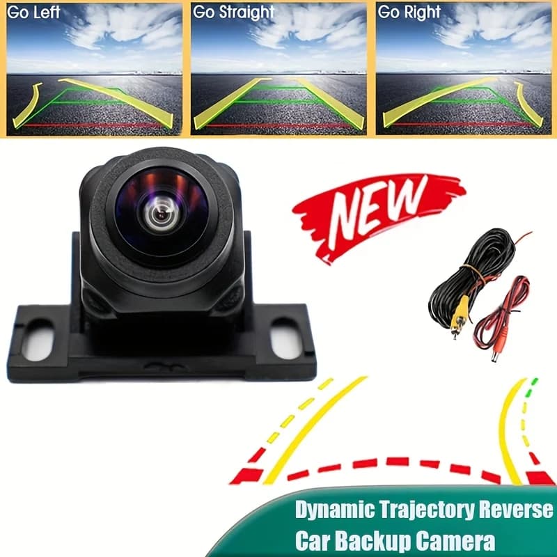 Dynamic Trajectory with Moving Guidelines - Rear View Backup Camera Night Vision Wide Angle for SUV Vehicles Pickup