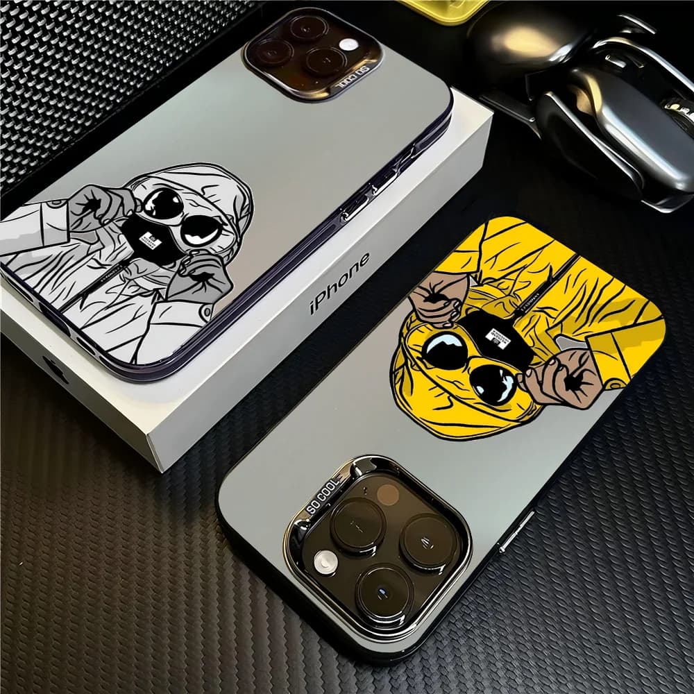 Custodia per telefono con carattere mascherato per iPhone 16 15 14 13 12 11 Pro Max X XR XSMAX 8 7 Plus opaca antiurto posteriore anticaduta opaca