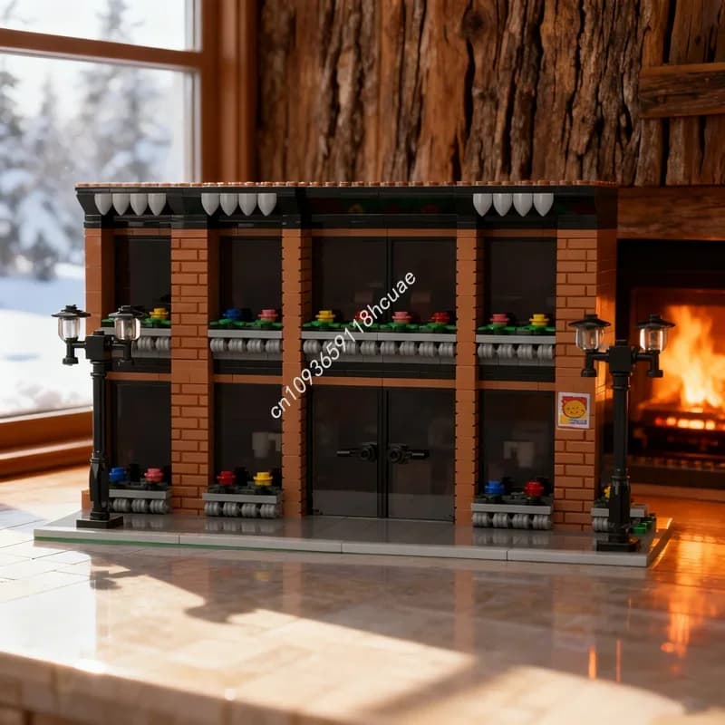 Set di Costruzioni Modulari MOC da 1614 Pezzi, Modello di Caffetteria, Blocchi Architettonici da Assemblare, Idea Regalo di Natale, Giocattolo Educativo per Bambini