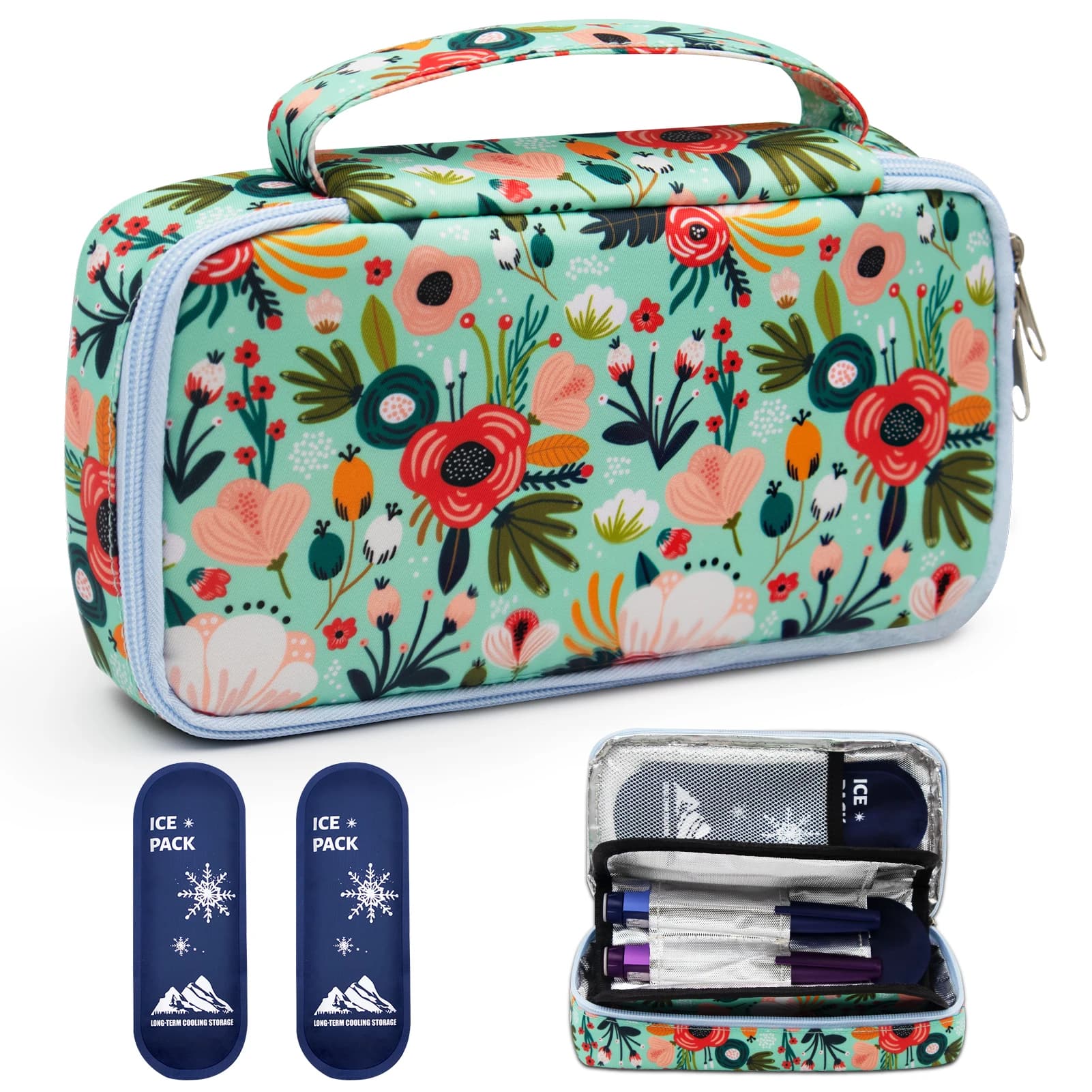 Borsa da viaggio portatile per refrigeratore per insulina di grandi dimensioni: refrigeratore portatile per campeggio e viaggi all'aperto, design leggero e durevole