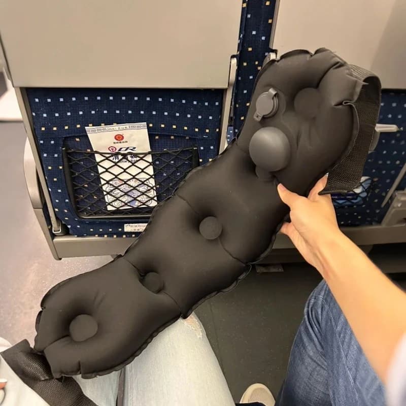 Portable TPU Inflatable Lumbar & Neck Pillow for Travel - Foldable Air Back Support Cushion, Lightweight Outdoor Seat Cushion