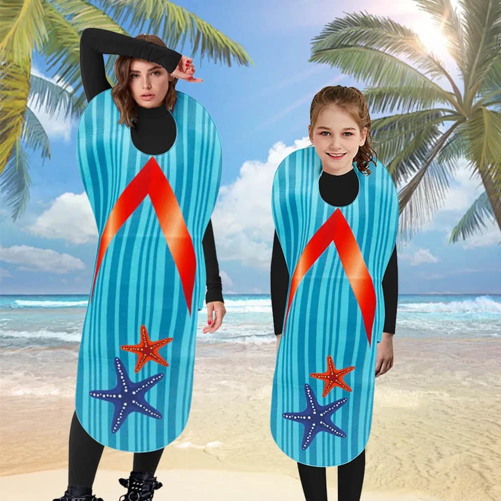 Carnevale Divertenti costumi infradito Puntelli Pantofole da spiaggia per bambini adulti Vestito in spugna Fancy Dress Up Party Festival Parade Clothes