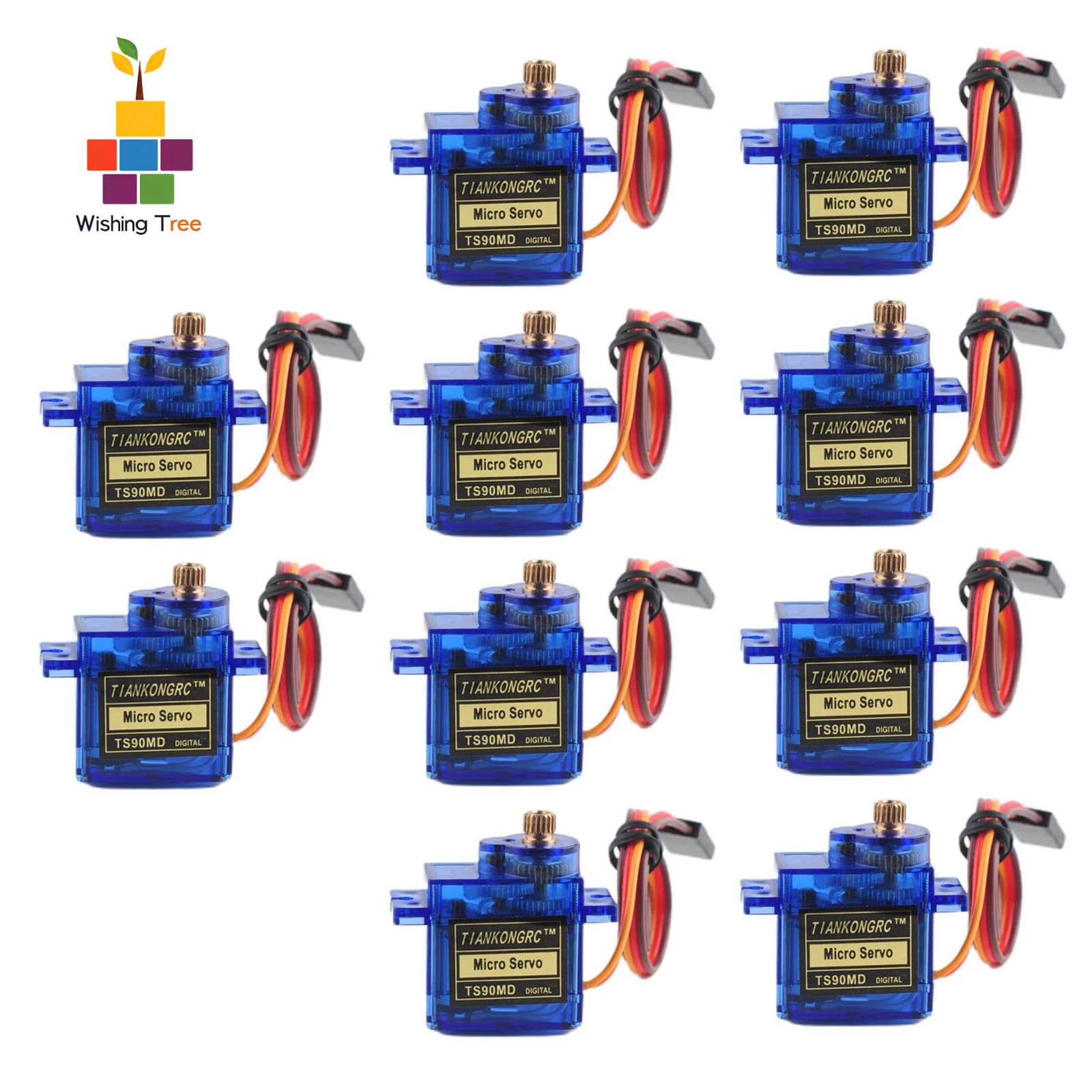 10 PZ TS90MD 9g Micro Servo Digitale Full Metal Gear 90/180/270/360 ° Controllo PWM per aereo robot RC