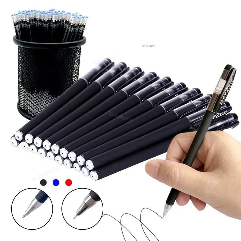 10/12/20/22 Pz Penna Gel inchiostro Nero/Blu 0.38/0.5/0.7mm Ricariche Aste penne a sfera Per Ufficio Scolastico Esame forniture di Cancelleria