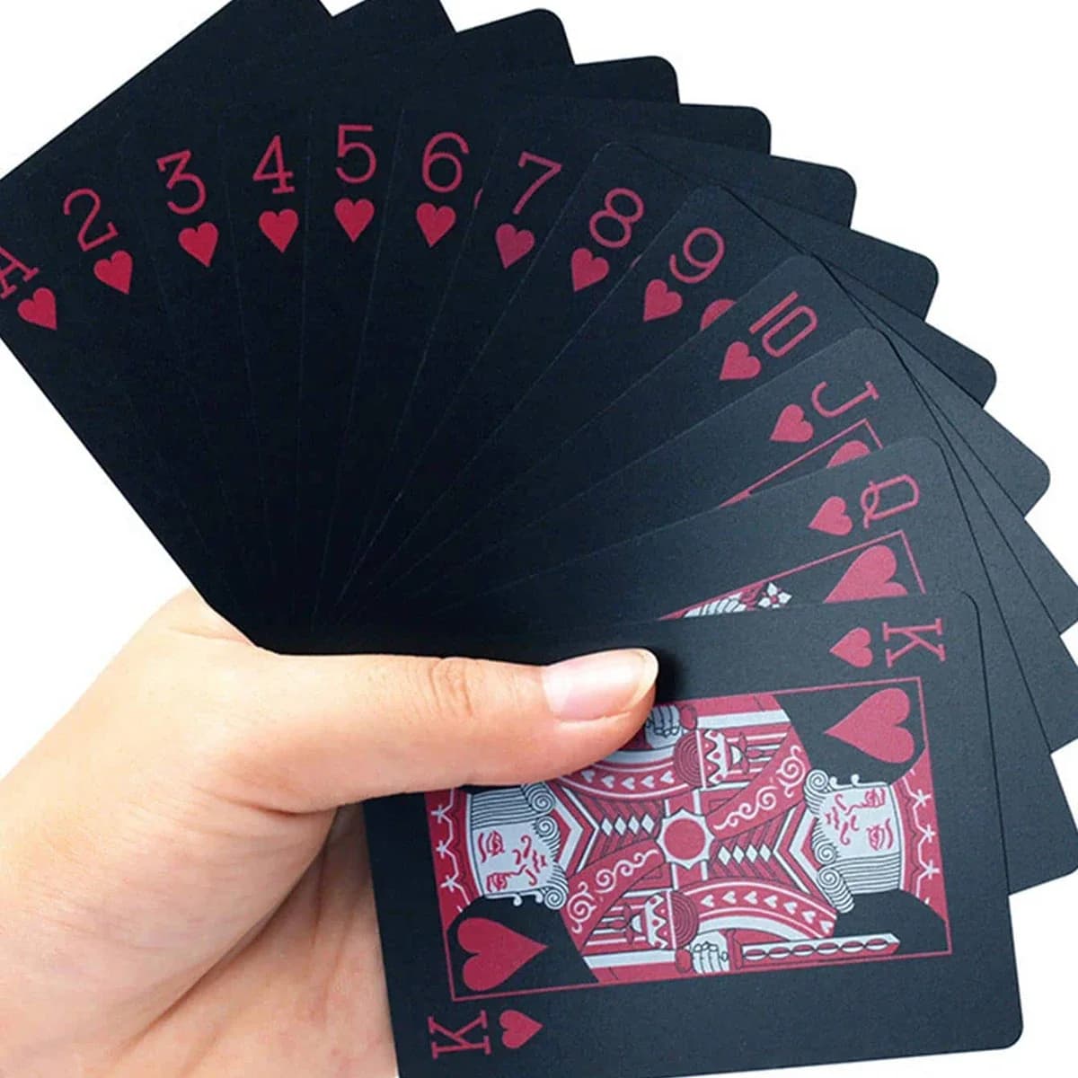 54 pezzi/set-Cardwaterproof Nero opaco che gioca carta da gioco in plastica nera carta da gioco da tavolo carta in PVC