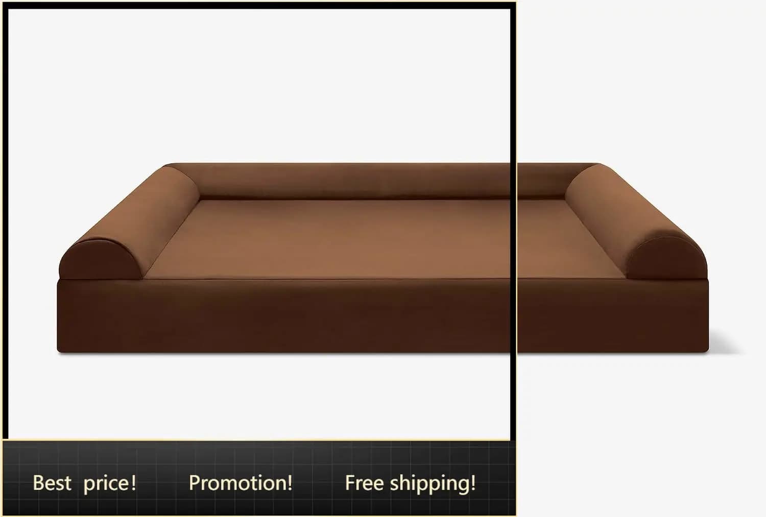 Barker Beds Giant Orthopedic Dog Sofa Bed - 7" Pillow Top with 3-Sided Bolster - 100-300 lbs - Memory Foam for Joint Pain & Arth