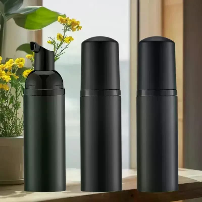 1/3 Pezzi Dispenser di Sapone in Schiuma Mini da 60ml, Pompa in Plastica Nera, Flacone Vuoto Ricaricabile per Viaggio, Pulizia e Cosmetici
