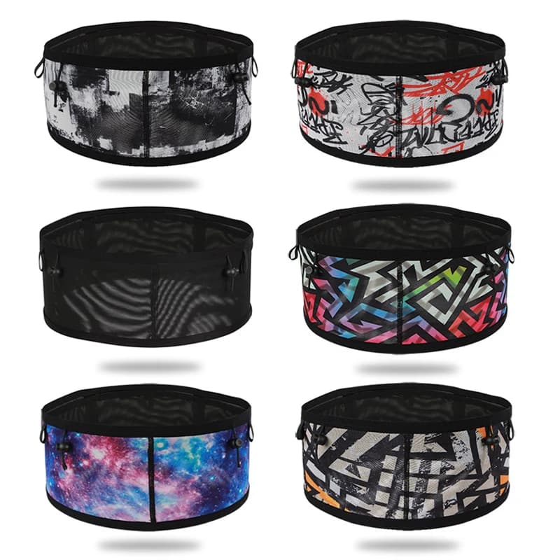 (S-2XL) Breathable Mesh Running Fitness Phone Waist with Water Bottle Pocket Man Woman Jogging Hiking Cycling Sport Waist Bag