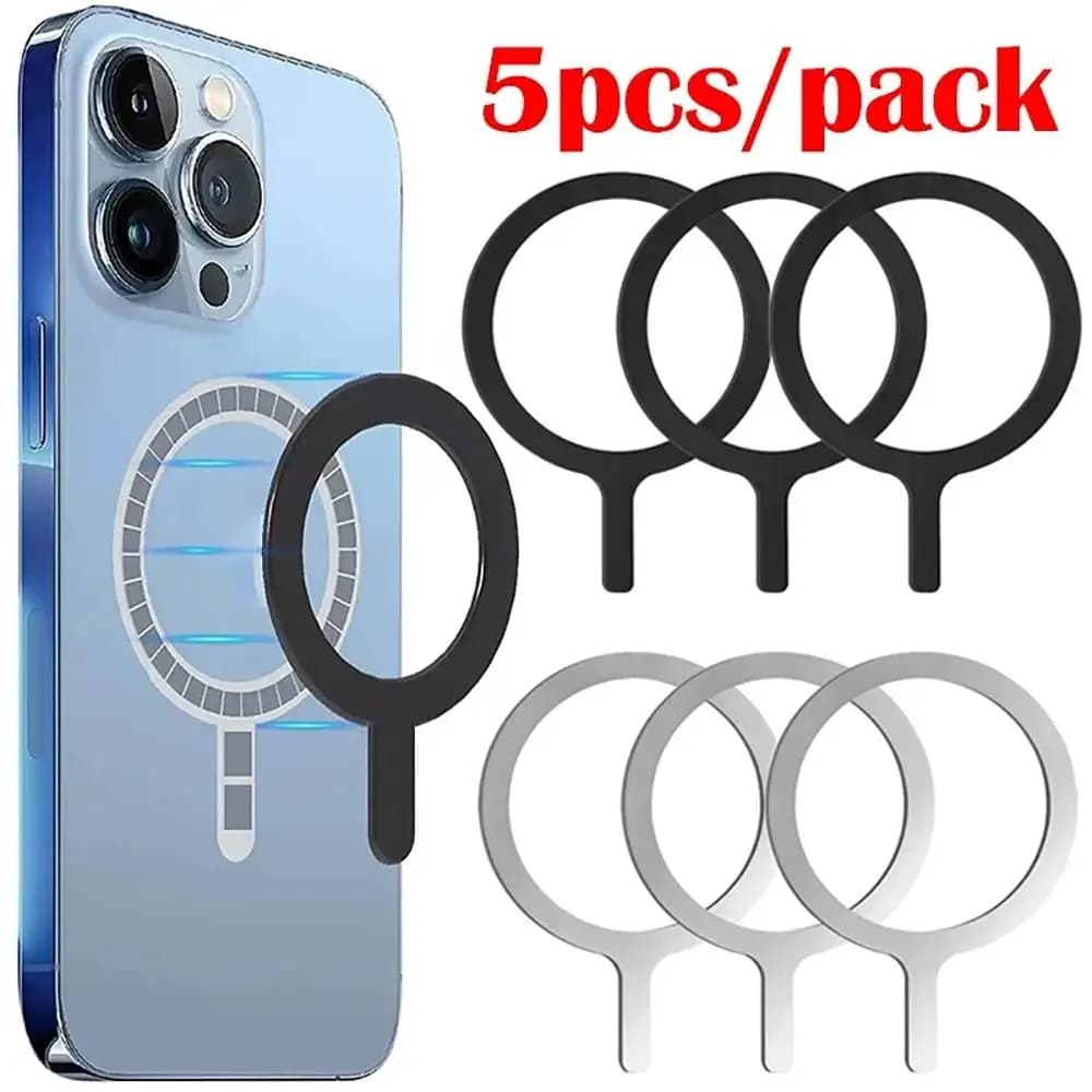 1/5 pz magnete magnetico piastra metallica anello in acciaio inox universale foglio di ferro adesivo Magsafe caricabatterie Wireless Q Styling