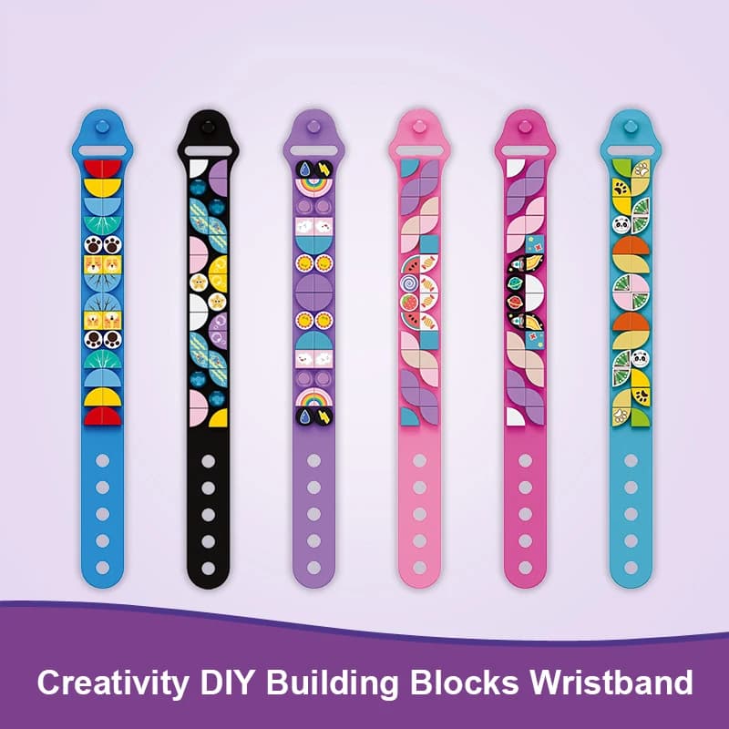 Fai da te Building Blocks Wristband Kit braccialetto in Silicone fai da te Cartoon compatibile Legodotss regalo perfetto per compleanni e Halloween