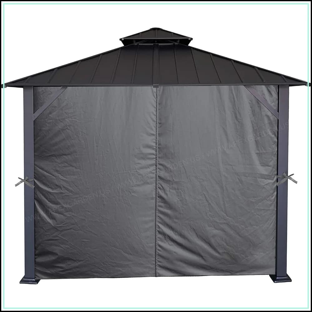 Four-Side Privacy Curtain Set for 10x10 Gazebo, Charcoal