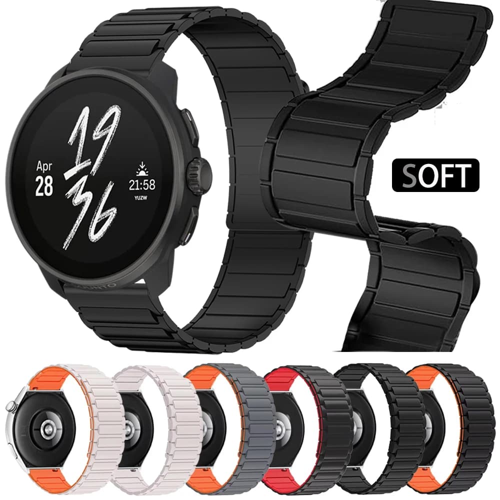 22 mm silicone strap for SUUNTO RACE S watches for SUUNTO 9 5 PEAK PRO/Run/VERTICAL/OCEAN magnetic spare strap